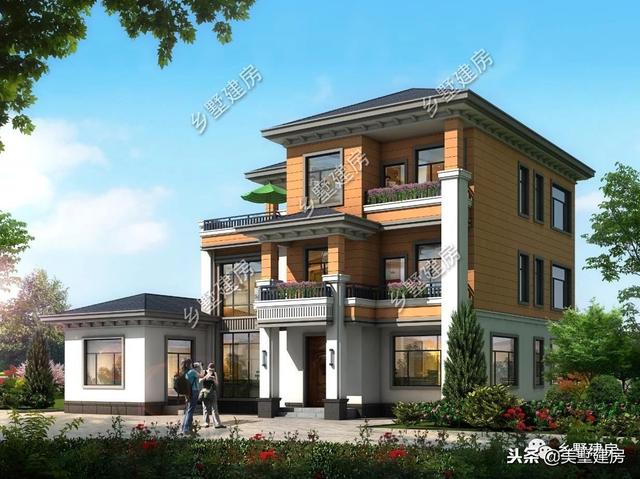 兩套農村三層別墅設計圖，錯落有致的新型別墅或布局方正的歐式