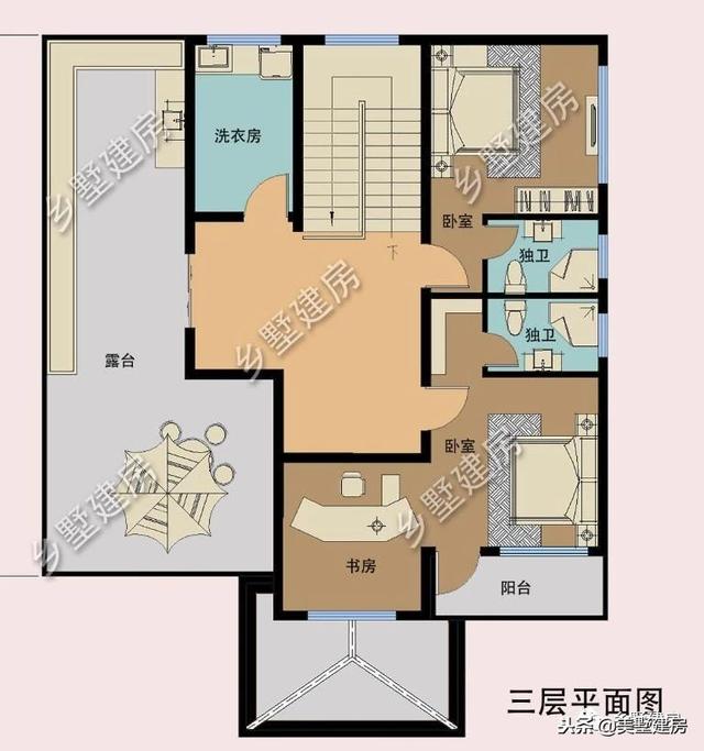 兩套農村三層別墅設計圖，錯落有致的新型別墅或布局方正的歐式