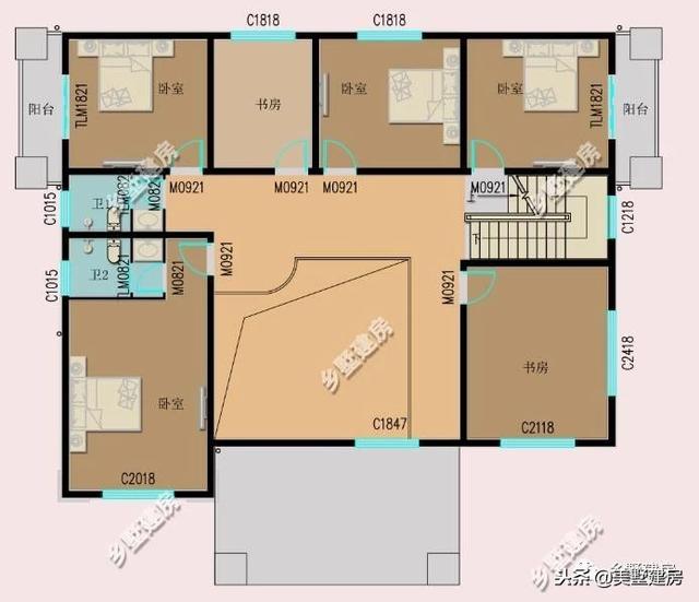 兩套農村三層別墅設計圖，錯落有致的新型別墅或布局方正的歐式