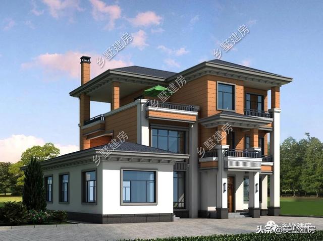 兩套農村三層別墅設計圖，錯落有致的新型別墅或布局方正的歐式