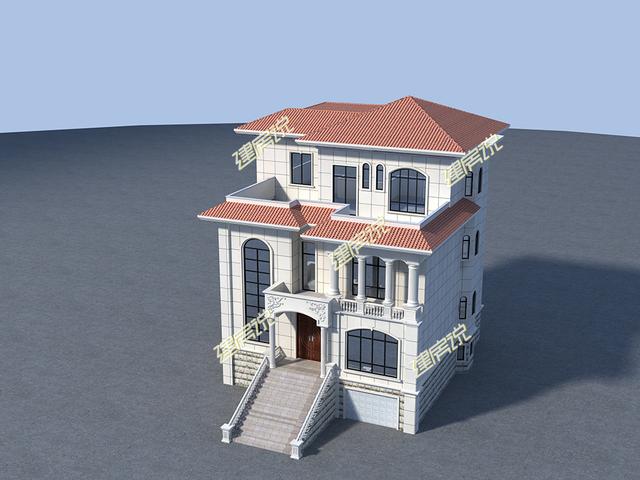 豪華氣派的三層半別墅設計圖，這棟別墅光主體就花了60來萬