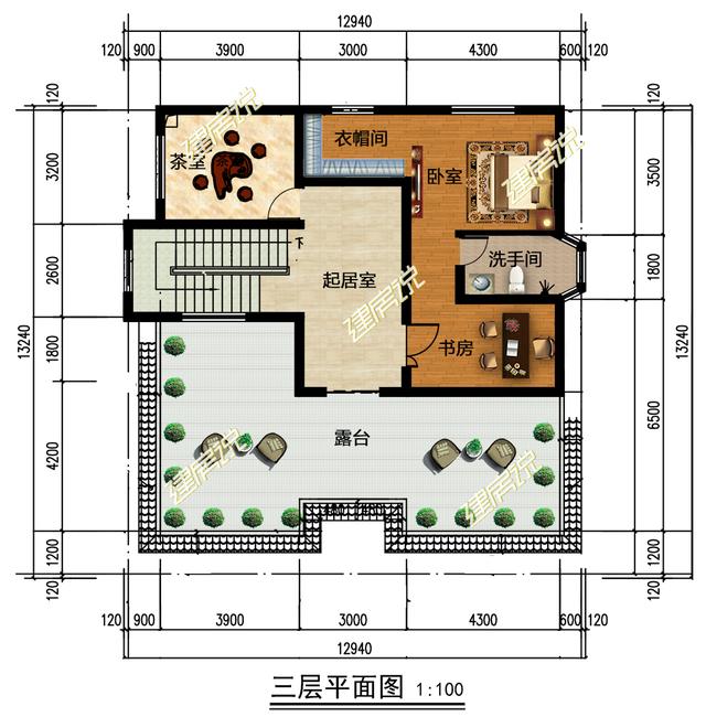 豪華氣派的三層半別墅設計圖，這棟別墅光主體就花了60來萬