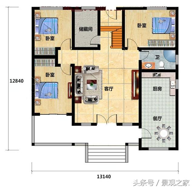 一層半小別墅設計圖，自建樓房設計方案推薦