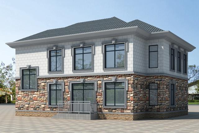 經典接地氣小別墅設計圖，4室1廳帶旋轉樓梯，30萬來一棟。