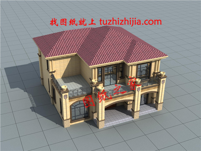 占地180平方米二層鄉(xiāng)村小洋樓設(shè)計(jì)戶型圖及圖紙,外觀華麗