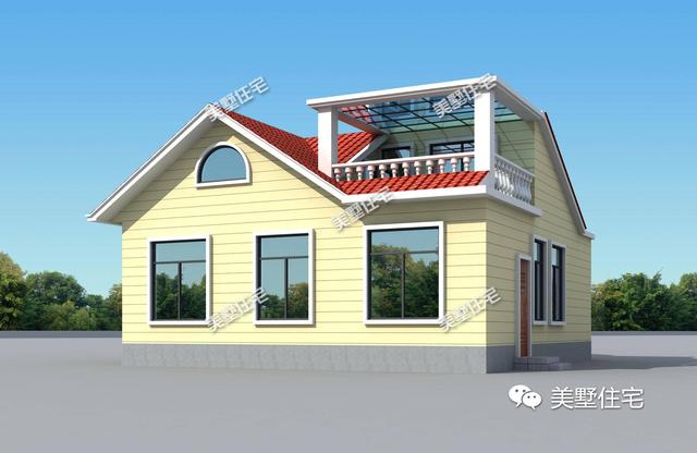 一層小別墅自建房屋，這棟一層帶大院閣樓地下室，造價12萬！