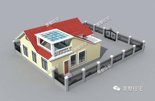 一層小別墅自建房屋，這棟一層帶大院閣樓地下室，造價12萬！