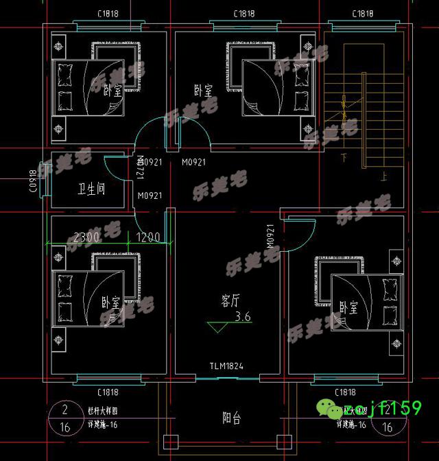 三層帶露臺別墅設計圖，1帶車庫層2外觀清新！