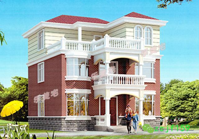 鄉村三層自建別墅設計圖推薦（帶有建成實景圖對比）