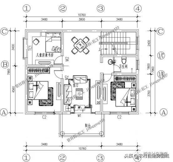 10套適合南北方農村的二層別墅設計圖，各有所長，精美舒適，歡迎選購