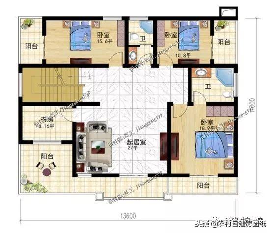 10套適合南北方農村的二層別墅設計圖，各有所長，精美舒適，歡迎選購