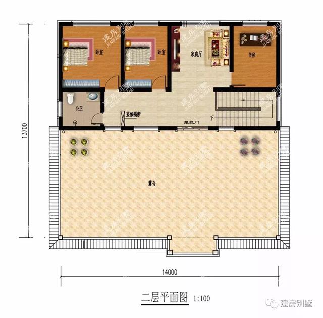 兩層鄉村自建房，面寬14米左右，第二棟有7個臥室，大家庭也能住