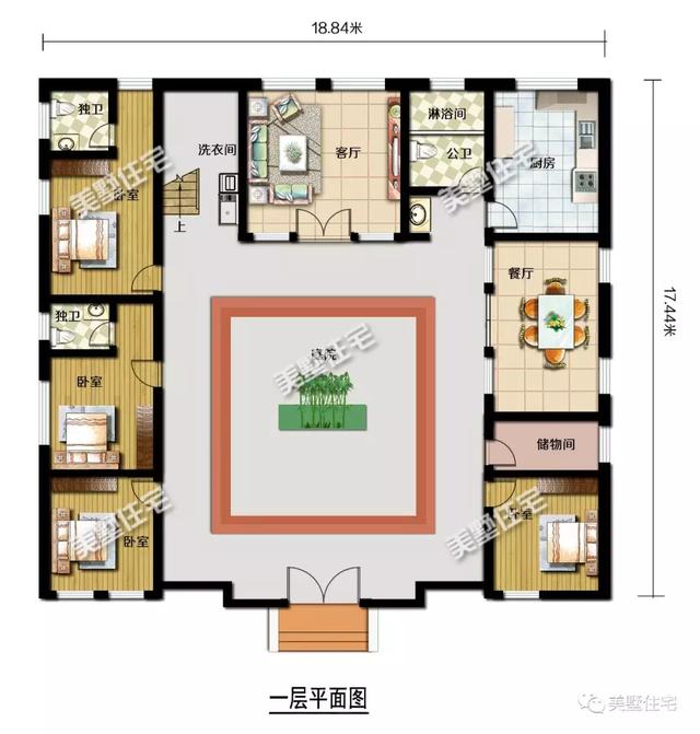 典雅中式別墅設計圖，上有露臺，下有庭院，這才是中國最美的房子！