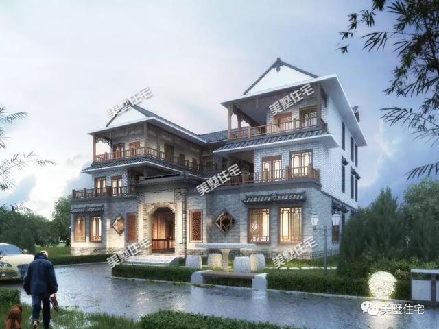 典雅中式別墅設計圖，上有露臺，下有庭院，這才是中國最美的房子！