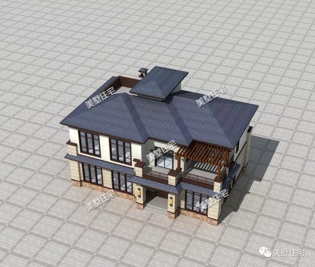 二層新中式別墅設計圖，內設神臺，有品位還接地氣