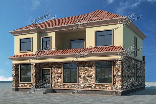 外觀漂亮的二層小別墅設計圖，造價30萬左右，復式布局最受歡迎