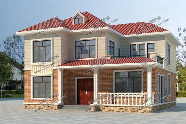 外觀漂亮的二層小別墅設計圖，造價30萬左右，復式布局最受歡迎