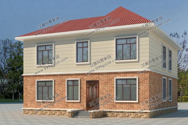 外觀漂亮的二層小別墅設計圖，造價30萬左右，復式布局最受歡迎