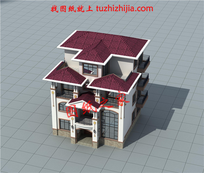 最新款農村四層別墅設計圖紙戶型圖，帶挑空客廳