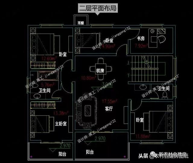 更具美感的平屋頂農村別墅設計圖，層次分明的現代風，占地面積都不大