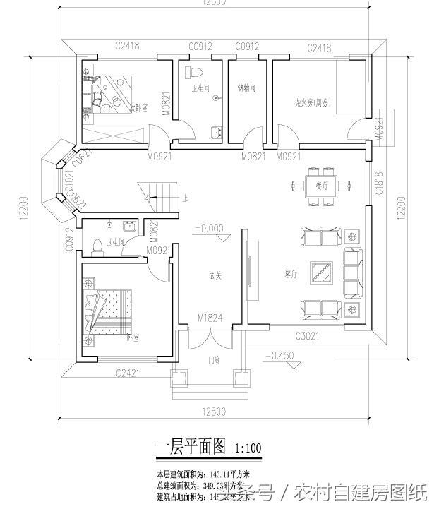 5款帶堂屋農村別墅設計圖，二層三層都有，適合不同需求的家族建房使用
