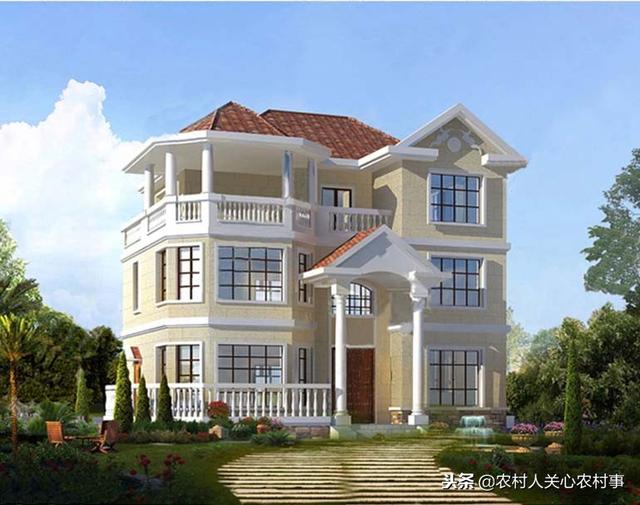 三層歐式別墅設(shè)計(jì)圖，占地120平米，美觀大氣，主體造價(jià)不高