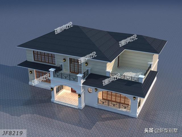 清晰脫俗二層簡(jiǎn)約歐式別墅設(shè)計(jì)圖，在村里絕對(duì)是頭一棟