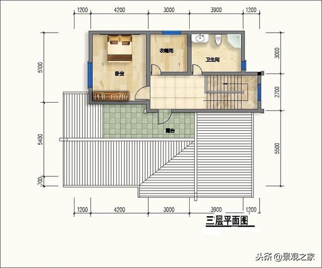 新中式三層農村別墅設計圖，139平帶地下室