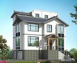 新中式三層農村別墅設計圖，139平帶地下室