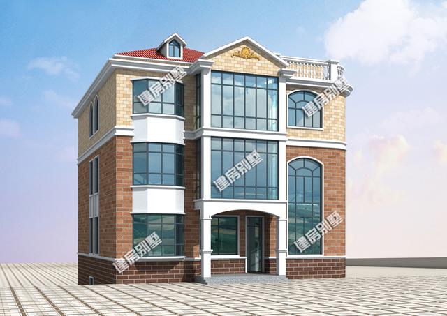 三層別墅設計圖，12.8x15.1帶架空層，室外樓梯全村第一家！