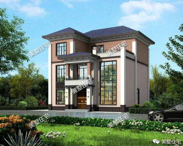 江西人喜歡的典雅低調三層別墅設計圖，功能實用造型大方