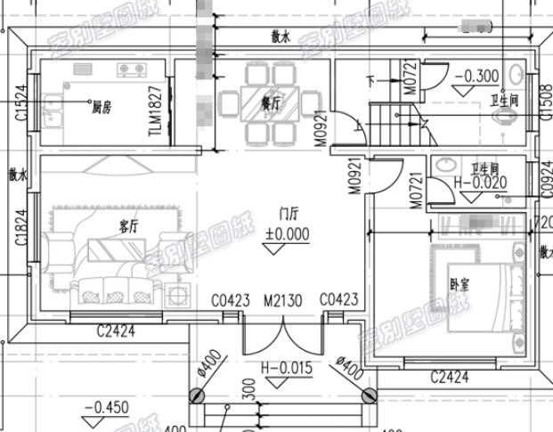 農村二層小別墅全套設計施工圖，符合現代人的審美及生活習慣，經濟實用