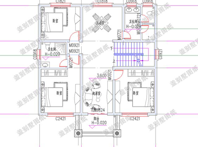 磚混結(jié)構(gòu)農(nóng)村三層別墅房屋設(shè)計圖，戶型合理大氣美觀