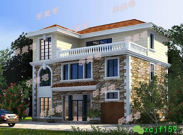 歐式風格別墅設計農村小洋樓自建房設計圖，低調典雅，明快跳躍