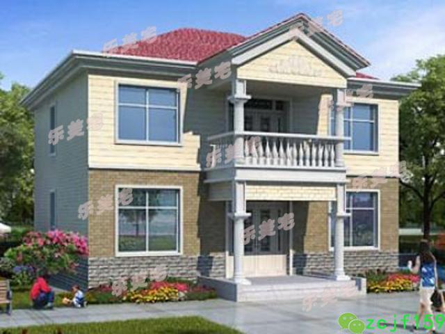 農村2層小別墅自建房建成案例實景圖，外觀清新靚麗，戶型南北采光通透