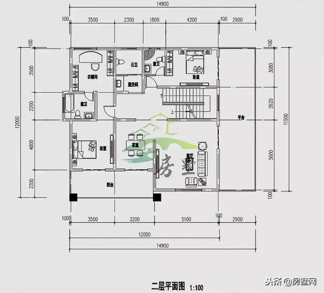 三層中式徽派別墅設計圖，別墅空間大，滿足一家人的居住，美到拉仇恨