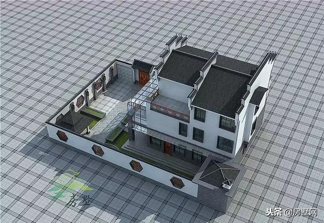 三層中式徽派別墅設計圖，別墅空間大，滿足一家人的居住，美到拉仇恨