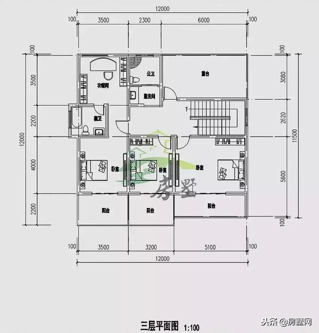 三層中式徽派別墅設計圖，別墅空間大，滿足一家人的居住，美到拉仇恨