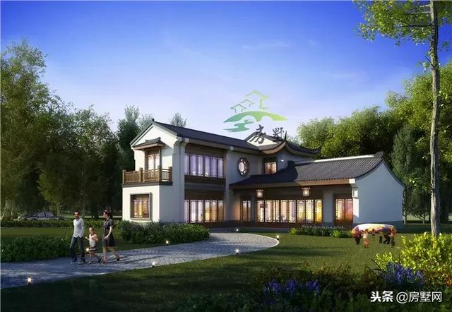 框架結構傳統中式二層高端別墅設計圖，外觀漂亮大方，傳統又經典，傳三代都不是問題