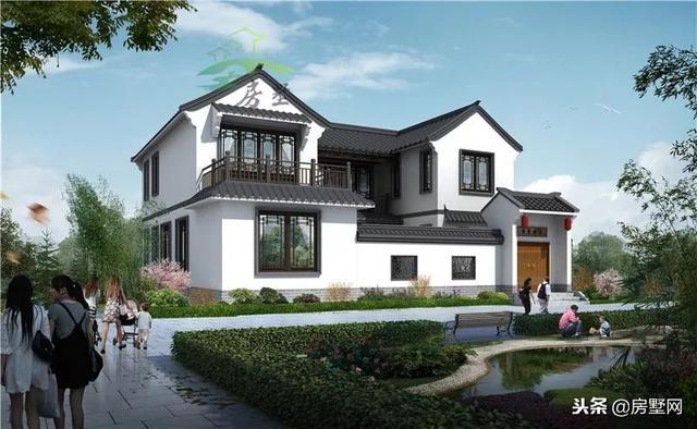 磚混結構中式二層別墅設計圖，韻味十足，帶給你最好的居住體驗