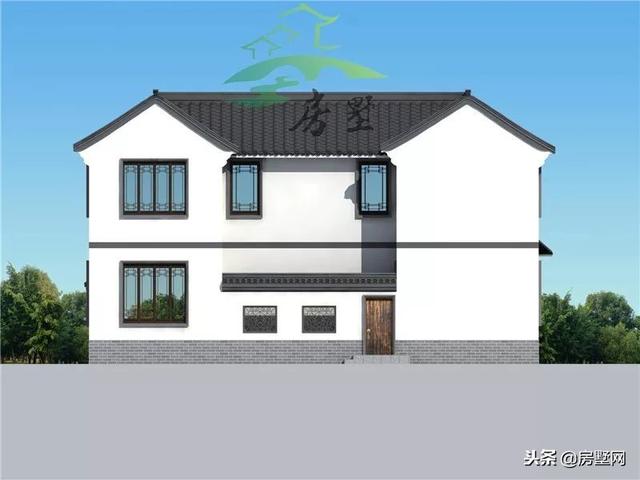 磚混結構中式二層別墅設計圖，韻味十足，帶給你最好的居住體驗