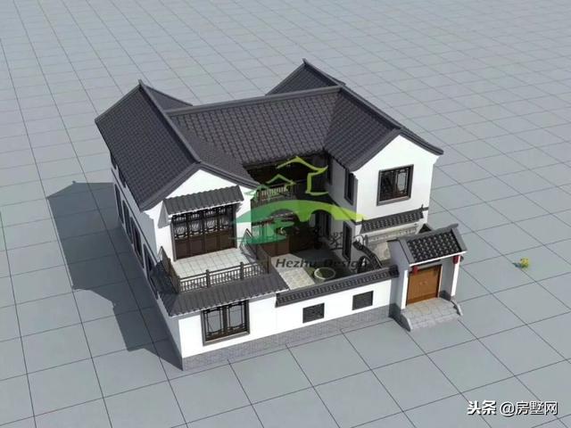 磚混結構中式二層別墅設計圖，韻味十足，帶給你最好的居住體驗