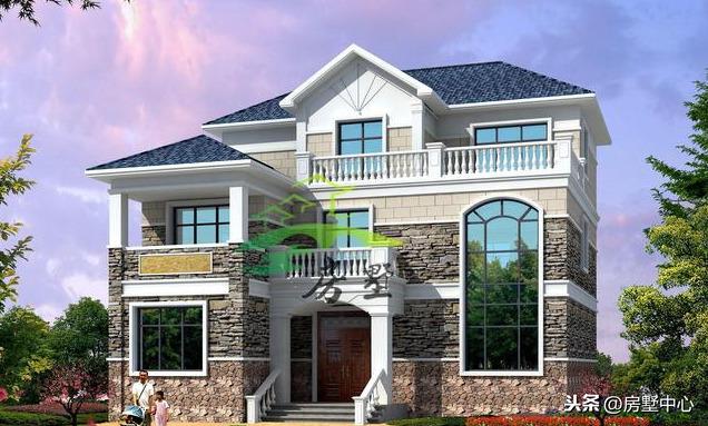 農村三層歐式別墅設計圖，清新文雅，透露出藝術美感