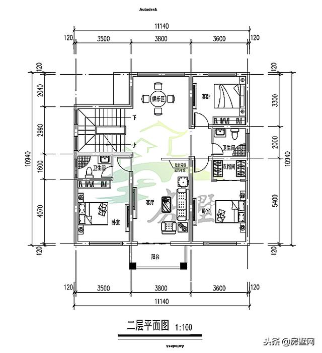 農村中式別墅設計圖，外觀造型古樸大方，色彩清新淡雅