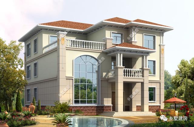 高端上檔次的現(xiàn)代風(fēng)格農(nóng)村三層別墅小洋樓，各個(gè)細(xì)節(jié)合理，不失穩(wěn)重和大氣