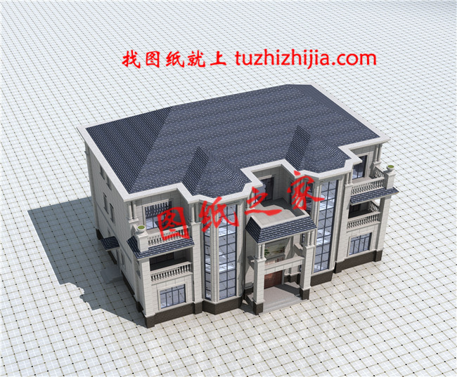 2019年獨棟三層雙拼別墅戶型圖，總占地面積300平方米左右