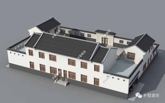 這款中式四合院別墅設(shè)計(jì)圖，秀氣又美觀，住起來相當(dāng)舒適