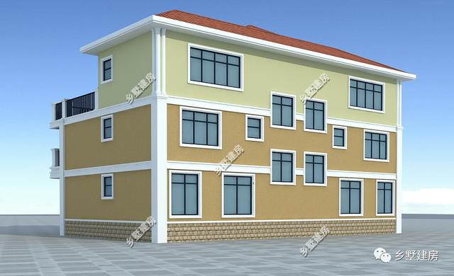 簡歐風農村雙拼自建房設計圖，客廳挑空，時尚又大氣