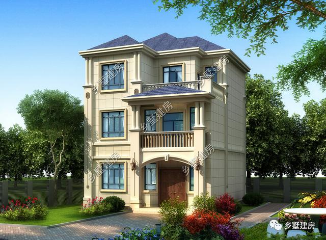 帶車庫的三層別墅設(shè)計圖，采光好，美觀實用