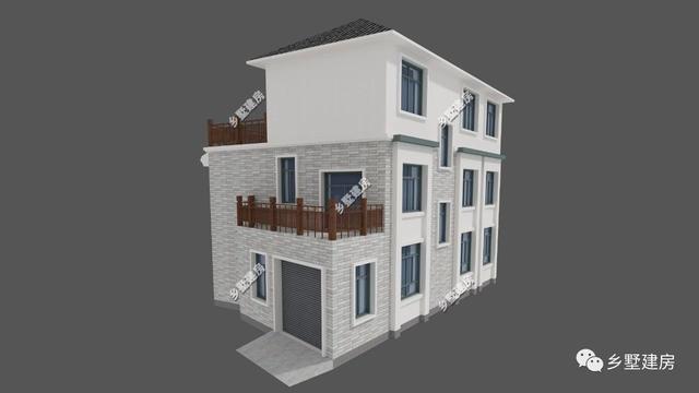 帶車庫的三層別墅設(shè)計圖，采光好，美觀實用